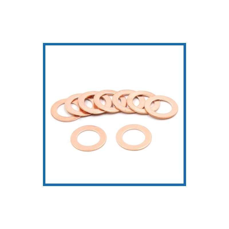 A ABSOPRO 15mm Inner Dia Copper Washers Flat Car Sealing