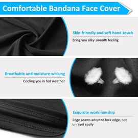 Neck Gaiter,2 Pack Breathable Cooling Neck Gaiters,UPF 50 Ice Silk Face Shield Scarf,H HOME-MART Multifunctional Buffs Headwear Bandana Face Cover,Stretchy Balaclava Neck Warmer (Black+Black)