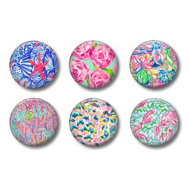 Cute Locker Magnets for Girls - Lilly Floral Beach Design - Graduation or Teacher Appreciation Gift Set