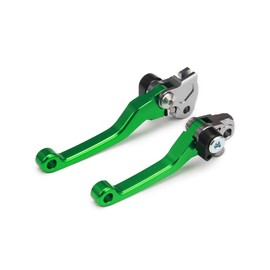 Motorcycle CNC Billet Pivot Foldable Clutch Brake Levers for KX65 00-18,KX85 01-18,KX125 00-05,KX250 00-04, KX250F 04,Green