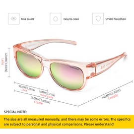 SHEEN KELLY TR90 Oversized Fits Over Sunglasses Mirrored Polarized Lens Cateye for Women Driver Goggles Over Glasses Lightweight