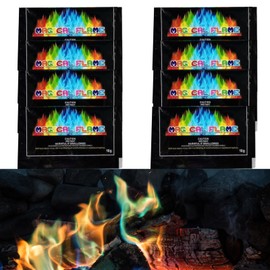 8pcs Fire Colour Changing Powder, Colour Flames for Fire Pit, Magic Fire Sachets for Outdoor Camping and Parties, 10g Packets for Vibrant Flame Effects