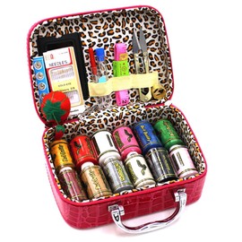 Sewing kit 51 PCS Mini Sewing kit Sewing Kits for Adults Travel Sewing Set Sewing Thread (Rose RED)