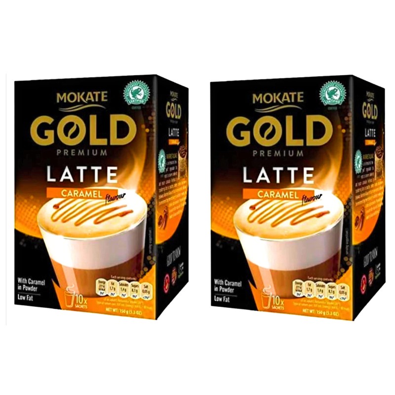 Mokate Gold Premium Latte Caramel Flavour with Caramel in Powder