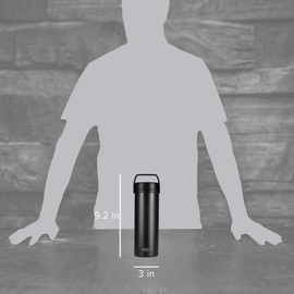 ESPRO P0 Ultralight French Press Coffee Maker for Travel, Vacuum Insulated Stainless Steel, 16 Ounces, Matte Meteorite Black