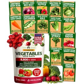 HOME GROWN 15 Variety Survival Seed Vault 7,000+ Heirloom Non-GMO Vegetable Seeds for Planting, High Germination, Complete Garden Starter Kit, Prepper Survival Gear, Indoor Outdoor