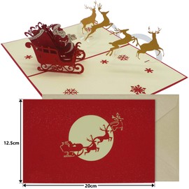 Pack of 6 3D Pop Up Deluxe Christmas Cards, Luxury Seasonal Greeting Cards for Your Special Family and Friends-Bundle A