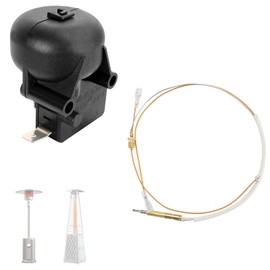 MOASKER Thermocouple with Tilt Switch Replacement Parts for Patio Heater, Glass Tube and Room Garden Outdoor Heater Thermocouple and Dump Switch Repair Kit, Safety Protection System Thermistor, 1 Pack