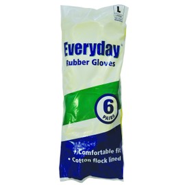 Everyday Catering Rubber Gloves, Large, 6 Pairs