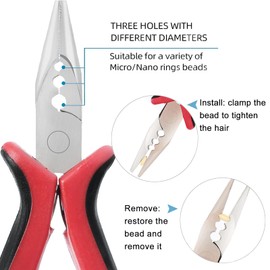 BLUPLE Hair Extensions Pliers for Micro and Nano Ring
