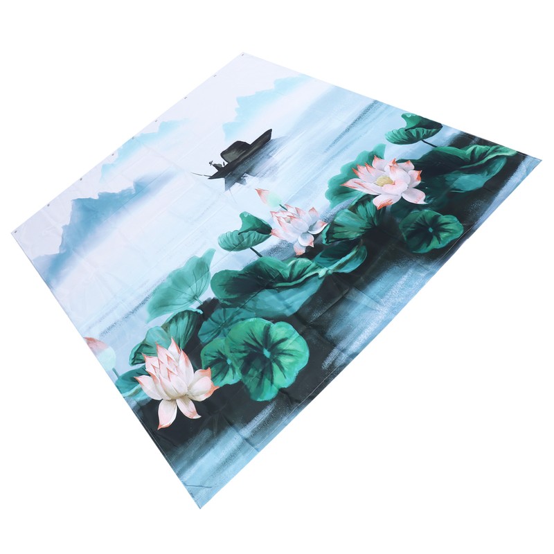 Blackout Curtains Waterproof Flower Pattern Shower Curtain Window Panels for