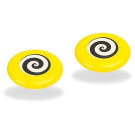 Lizzy 2 x Frisbee Flying Disc (21.5cm) | Bright Durable Frisbee Outdoor Throw & Catch Toy for Kids & Adults | Colourful Plastic Sports Disc with Curved Grip | Easy to Throw & Catch for Fun (Yellow)