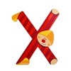 Janod Clown 04565 Letter X (Pack of 6)