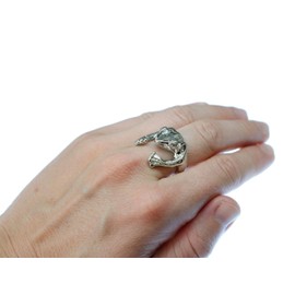 Miniblings Frog Ring - I Frog Ring Frog Prince Fairy Tale Prince Princess Women's Ring - Original Fashion Jewellery I Finger Ring with Motif I One Size, Metal