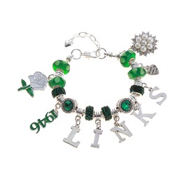 HUSURU Social Green The Links Incorporated Bracelets Rose Flower Soror Charms Beaded Snake Chain Adjust Sisterhood Party Wear Jewelry Gifts