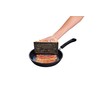 HIC Kitchen Bacon Press, Rectangular, Heavyweight Cast Iron, Wood Handle,