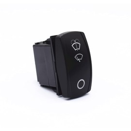 TOHUBE 20A/12V 10A/24V 6 Pin Laser Momentary ON ON Off Windshield Wiper Washer Rocker Switch LED Light Vertical Mounted for Jeep Boat Trucks (Blue)