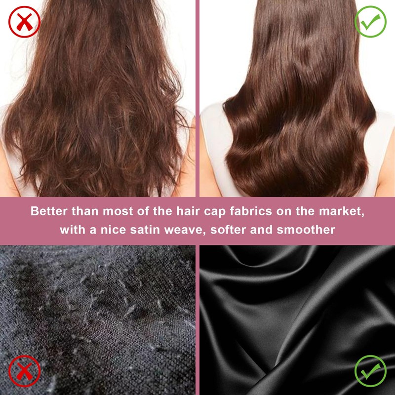 2Pcs Satin Bonnet Silk Bonnet, Hair Bonnet for Sleeping, Elastic