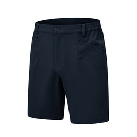 Rdruko - Pantalones cortos de golf elásticos para hombre, de 7 pulgadas, con entrepierna de 7 pulgadas, ajuste seco, cintura elástica, ligeros, pantalones cortos chinos para trabajo, marino, 34