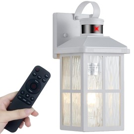 Porch Lights Outdoor with Remote Control: Motion Sensor Exterior Lighting Fixtures Intelligent 4 Lighting Modes Outdoor Wall Lights Sconce Lights for House Patio Front Door Garage