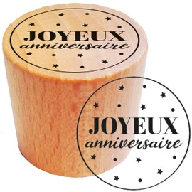 Holzstampel, rund, Happy Birthday – FSC 100%