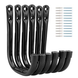 PiPaFox Garage Hooks, 6 Pack Heavy Duty Storage Hooks, 10.5cm Garden Tool Utility Hooks, Fastening Hooks for Wall Mounting Load Capacity 45lbs/20kg