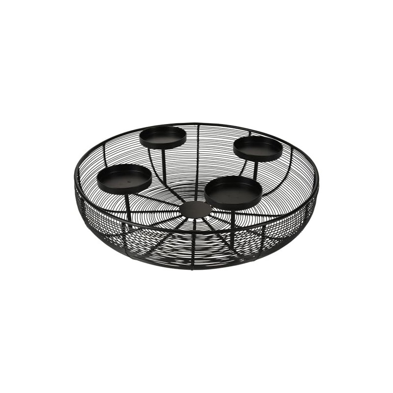 H & S Collection Advent Wreath Metal Bowl Diameter 36