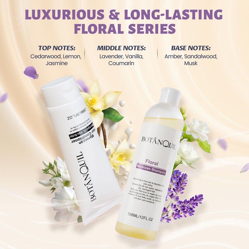 Shampoo und Conditioner Set, BOTÁNQUIL Haarpflege mit Arganöl Sheabutter für