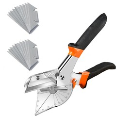 Mitre Scissors, Cable Duct, Multifunctional Right Angle Scissors, Adjustable from 45 to 135 Degrees, with 20 Replacement Blades, for Precise Cutting on Plastic, Rubber, Cork, PVC