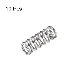 sourcing map Compression Spring,304 Stainless Steel,6mm OD,1mm Wire Size,7.5mm Compressed Length,15mm Free Length,37.2N Load Capacity,Silver Tone,10pcs