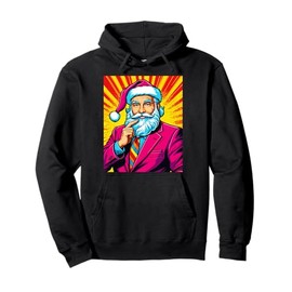 Pop Art Santa Claus in Business Suit Pullover Hoodie