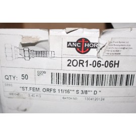 Anchor Fluid Systems 12-Pack  Caterpillar / Anchor 3/8"  Hose to ORFS Female Swivel w/ Hex -6 -6