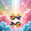 2Pcs Rainbow Hair Clips Hair Bow for Women Girls Rainbows