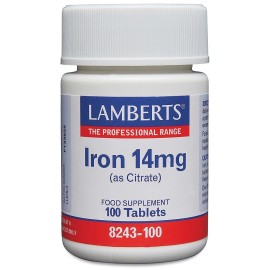 Lamberts Iron 14mg (as Citrate) Tablets (100). BBE 01/2027