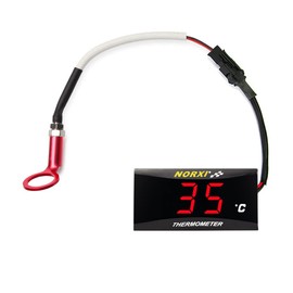 Norxi Cylinder Head Thermometer Engine Temperature Gauge 10mm 14mm with Probe Sensor Adapter (14mm, Red)