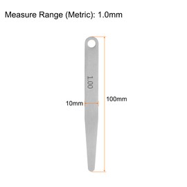 sourcing map 5pcs Feeler Gauge 1.0mm Thickness Gauge 65MN Steel Metric Gap Measuring Tool, Single Blade
