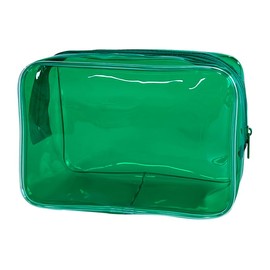 TotePrint Clear PVC Toiletry Bags in 1 Bright Colours Large Capacity, Bark Green – 1 piece, Modern