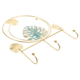 Operitacx Hakenschlüsselspeicher Monstera-Blätter-Kleiderhaken Dekorative Blätterhaken Ginkgo-Haken für den Eingangsbereich Badezimmer -Wandhaken Kleiderständer mit 4 Haken Eisen