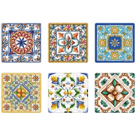 PieceRelax D1602 16-Piece Set of 6 Magnetic Puzzles [Vintage Flora Tiles] (2.4 x 2.4 inches (6 x 6 cm), Plastic Jigsaw Puzzle, Present, Interior