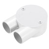 sourcing map PVC Conduit Box Junction Box U-shaped 2 Way