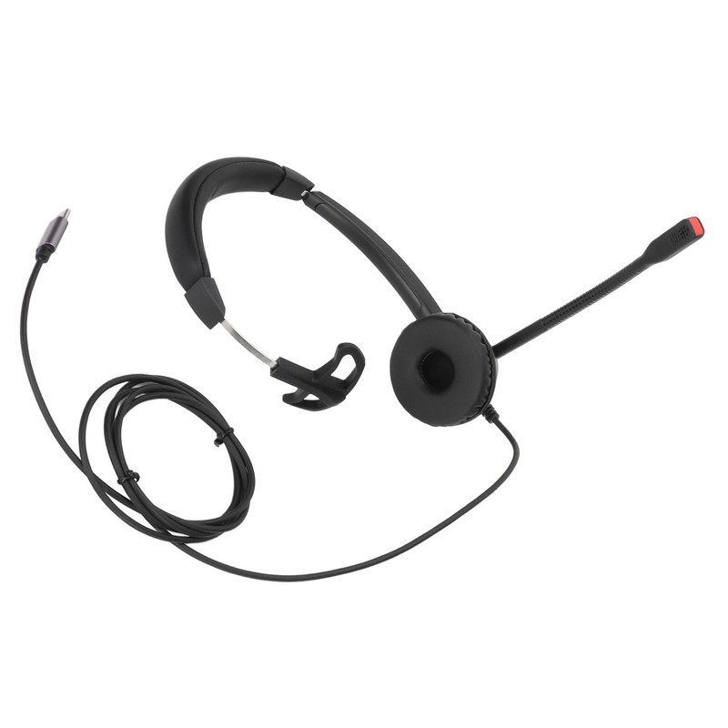 Telephone Headset Monaural Customer Service Headphones with Mic for Call