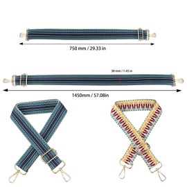 Purse Strap Women's Crossbody Handbags, Bag Handle Shoulder Strap Colorful Adjustable Replacement Shoulder Strap for Handbag Belt Bag Strap Bag 3.8Cm Wide