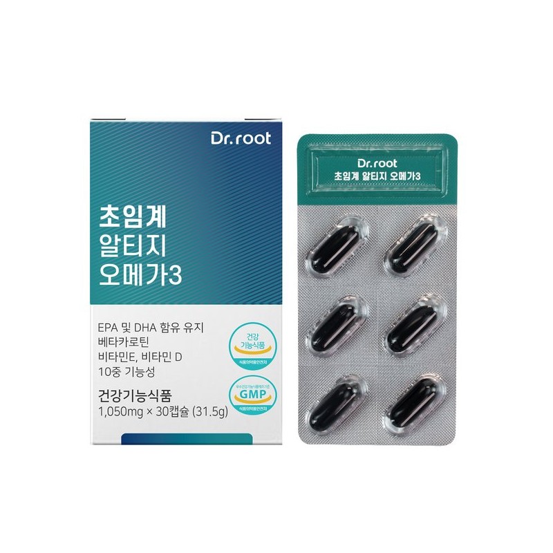 Dr. Root 10중기능성 저온 초임계 알티지 rTG 오메가3 식물성캡슐 3박스