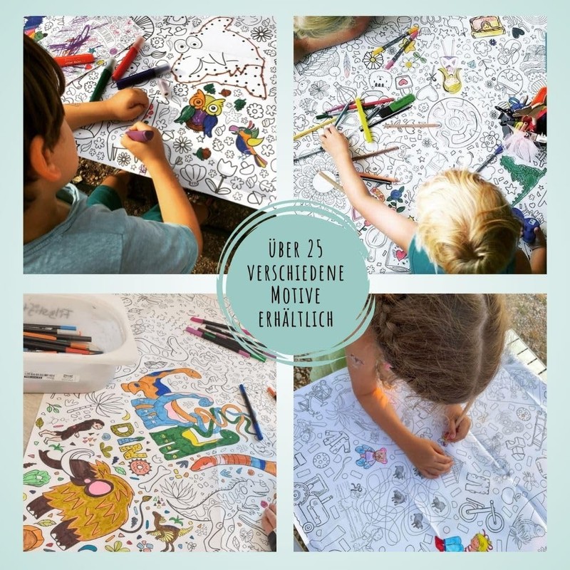 Dinosaur Colouring Tablecloth, Paper Tablecloth for Colouring Dino, Colouring Pages