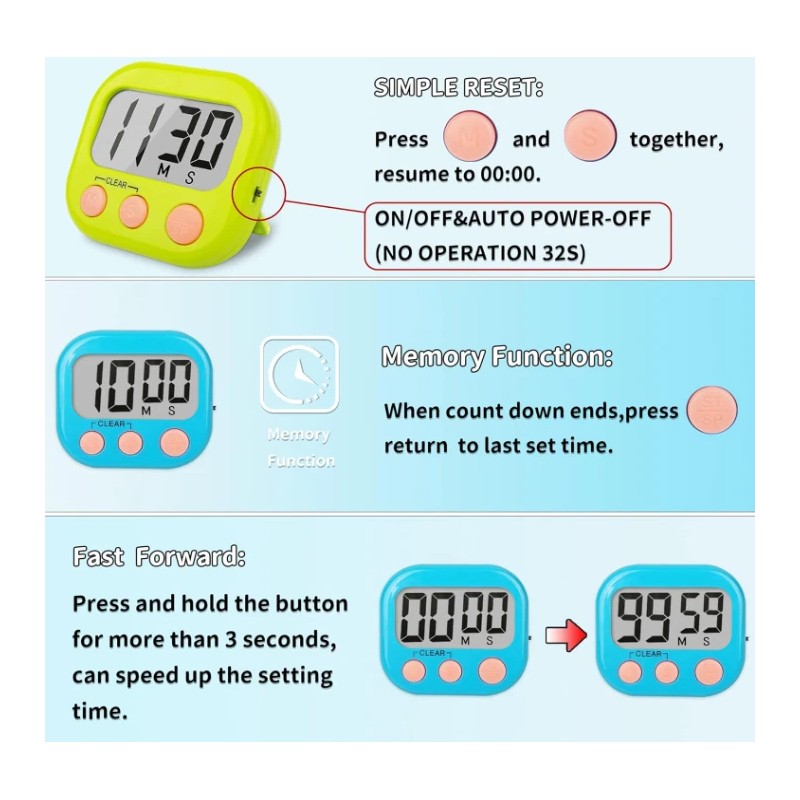 Magnetic Digital Timer Classroom for Kids Large Display Clock Loud