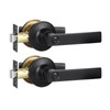 RAZCC Privacy Door Handles, 2 Pack Matte Black Door Lever,