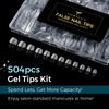 TOMICCA Extra Short Almond Nail Tips 504PCS, 12 Sizes Short