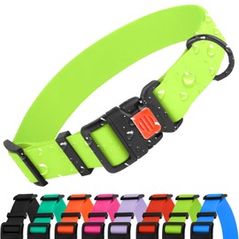 CollarDirect Adjustable Dog Collar, Colorful Waterproof Dog Collar for Small Medium Large Dogs Puppy 8 Colors (12"-16", Lime Green)