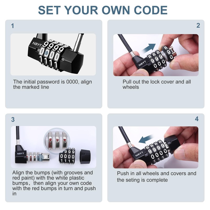 Ankilo 2 Pack 4 Digit Combination Padlock, 3.54 inch Outdoor