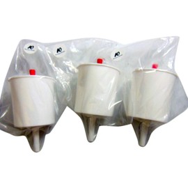 White Plastic Push Button Lever Hand Communion Cup Filler for Church 5 Inch, Set of 3